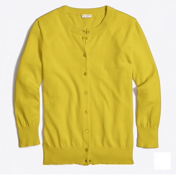chartreuse cardigan sweater